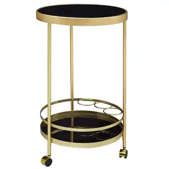 Netto Marken-Discount KADIMA DESIGN Goldener Servierwagen mit Retro-Charme und Schwarzem Sicherheitsglas Angebot