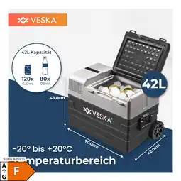 Netto Marken-Discount VESKA Kompressor Kühlbox elektrisch, Gefriertruhe mit APP-Steuerung - 42l anthrazit Angebot