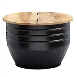 Netto Marken-Discount KADIMA DESIGN Industrial Couchtisch aus Mango Massivholz, Stauraum, Handgefertigtes Unikat Angebot