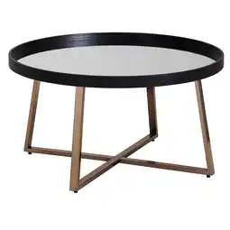 Netto Marken-Discount KADIMA DESIGN Couchtisch Rund Gold, Metall und Glas, eleganter Wohnzimmertisch, 78x42,5 cm Angebot