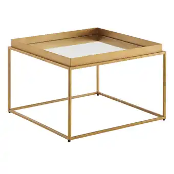 Netto Marken-Discount KADIMA DESIGN Quadratischer Couchtisch, verspiegeltes Glas, goldenes Metallgestell Angebot