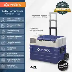Netto Marken-Discount VESKA Kompressor Kühlbox elektrisch, Gefriertruhe mit APP-Steuerung - 42l blau Angebot