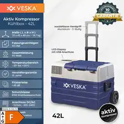 Netto Marken-Discount VESKA Kompressor Kühlbox elektrisch, Gefriertruhe mit APP-Steuerung - 42l blau Angebot