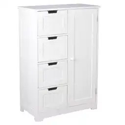 Netto Marken-Discount KADIMA DESIGN Badschrank im Landhausstil mit 4 Schubladen und Stauraum, MDF, weiß matt lackiert Angebot