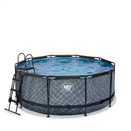 Netto Marken-Discount EXIT Frame Aufstellpool Stone ø360x122cm mit Filterpumpe - grau Angebot