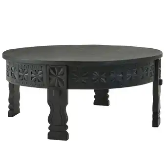 Netto Marken-Discount KADIMA DESIGN Massivholz Couchtisch, Orientalisches Design, Schwarz Lack, Handgefertigt Angebot