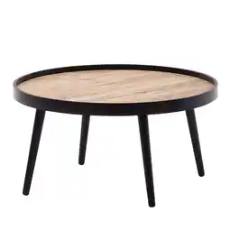 Netto Marken-Discount KADIMA DESIGN Couchtisch mit Ablagefläche in Holzoptik, Runder Tisch, Erhöhter Rand Angebot