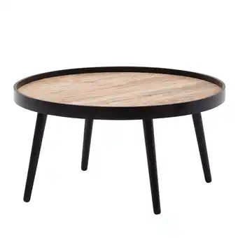 Netto Marken-Discount KADIMA DESIGN Couchtisch mit Ablagefläche in Holzoptik, Runder Tisch, Erhöhter Rand Angebot