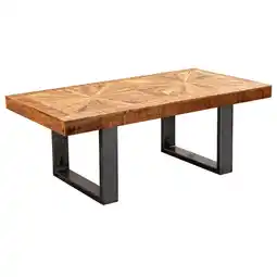 Netto Marken-Discount KADIMA DESIGN Couchtisch Mango, rustikaler Stil, Metallbeine, 105x40x55 cm, 50 kg Belastbarkeit Angebot