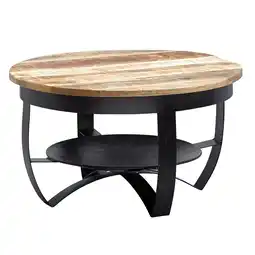 Netto Marken-Discount KADIMA DESIGN Couchtisch, industrieller Stil, recyceltes Mango-Massivholz, Braun/Schwarz Angebot
