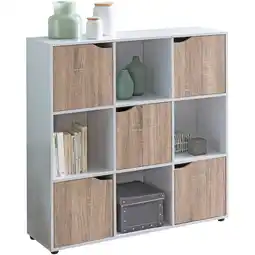 Netto Marken-Discount KADIMA DESIGN Standregal mit 9 Fächern, Weiß/Sonoma, Stauraum für Bücher/Dekoration, 89x91x29 cm Angebot