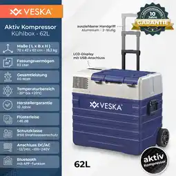 Netto Marken-Discount VESKA Kompressor Kühlbox elektrisch, Gefriertruhe mit APP-Steuerung - 62l blau Angebot