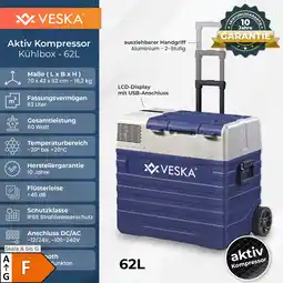 Netto Marken-Discount VESKA Kompressor Kühlbox elektrisch, Gefriertruhe mit APP-Steuerung - 62l blau Angebot