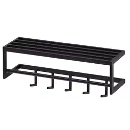Netto Marken-Discount KADIMA DESIGN Wandgarderobe aus lackiertem Stahl, Schwarz, 5 Haken, Kleiderstange Angebot
