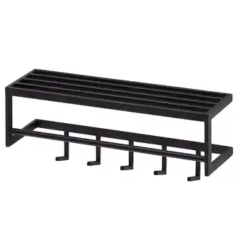 Netto Marken-Discount KADIMA DESIGN Wandgarderobe aus lackiertem Stahl, Schwarz, 5 Haken, Kleiderstange Angebot