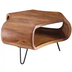 Netto Marken-Discount KADIMA DESIGN Massiver Couchtisch aus Sheesham Holz, Landhaus-Stil, Stauraum, 55x38x55 cm Angebot