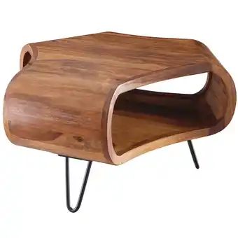 Netto Marken-Discount KADIMA DESIGN Massiver Couchtisch aus Sheesham Holz, Landhaus-Stil, Stauraum, 55x38x55 cm Angebot