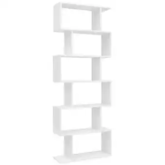 Netto Marken-Discount KADIMA DESIGN Modulares Zickzack Bücherregal, Mattweiß, 6 Regalfächer, Anti-Rutsch-Noppen Angebot