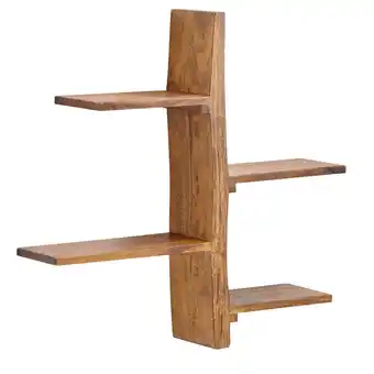 Netto Marken-Discount KADIMA DESIGN Wandregal Baum-Form, Sheesham Holz, 58x60x15 cm, 4 Ablageflächen Angebot