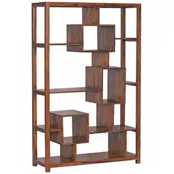 Netto Marken-Discount KADIMA DESIGN Bücherregal aus Sheesham-Holz, 115x180 cm, Landhaus-Stil, Ablagefächer Angebot