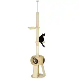 Netto Marken-Discount PawHut Kratzbaum Spanplatte, Plüsch (100% Polyester), Sisalseil, Binsen Angebot
