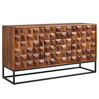 Netto Marken-Discount KADIMA DESIGN Sheesham Holz Sideboard, 145x81x45 cm, Industrial Design, Metallgestell Angebot