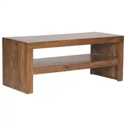 Netto Marken-Discount KADIMA DESIGN Sheesham Massiv Couchtisch: Modern, orientalisches Flair, 110x45x45 cm, Handgefertigt Angebot