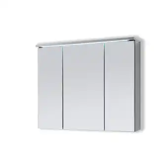 Netto Marken-Discount Badmöbel Spiegelschrank DUO 80 mit LED Beleuchtung Grau Angebot