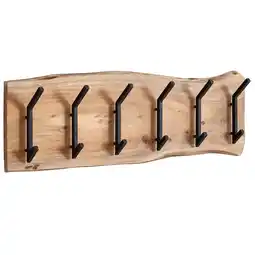 Netto Marken-Discount KADIMA DESIGN Massive Akazienholz Wandgarderobe, Baumkanten-Design, 100x29x12.5 cm Angebot