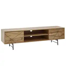 Netto Marken-Discount KADIMA DESIGN Eiche TV-Unterschrank, Modernes Linienmuster, 160cm Breit, Robuste Materialien Angebot
