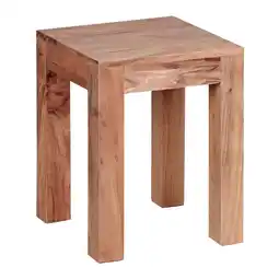 Netto Marken-Discount KADIMA DESIGN Massivholz-Tisch NAKO: Handgefertigt, 45x40x45 cm, Sheeshamholz, 50kg Belastbarkeit Angebot