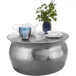 Netto Marken-Discount KADIMA DESIGN Couchtisch ENNS: Orientalisch, Hammerschlagstrukturen, Aluminium, handgefertigt Angebot