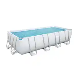 Netto Marken-Discount Bestway Power Steel Frame Pool Komplett-Set mit Filterpumpe 549 x 274 x 122 cm , lichtgrau, eckig Angebot