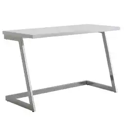 Netto Marken-Discount KADIMA DESIGN Schreibtisch SARNOT: Hochglanz-Design, Metallgestell, 120x55x76 cm, Weiß/Gold/Silber Angebot