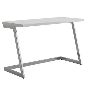 Netto Marken-Discount KADIMA DESIGN Schreibtisch SARNOT: Hochglanz-Design, Metallgestell, 120x55x76 cm, Weiß/Gold/Silber Angebot