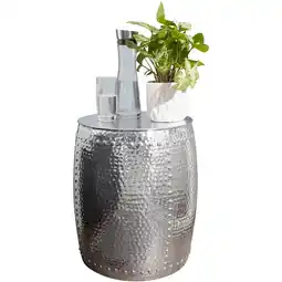 Netto Marken-Discount KADIMA DESIGN Beistelltisch ENNS: Orientalisch, Hammerschlagstruktur, Aluminium, 38,5 cm Durchmesser Angebot