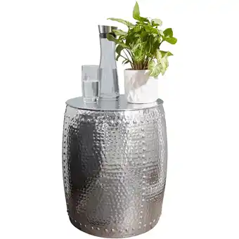 Netto Marken-Discount KADIMA DESIGN Beistelltisch ENNS: Orientalisch, Hammerschlagstruktur, Aluminium, 38,5 cm Durchmesser Angebot