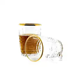 Netto Marken-Discount Sunay 6er Gläser-Set mit Henkel Gold Umrandung 203 ml Transparent Angebot