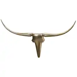 Netto Marken-Discount KADIMA DESIGN Deko Geweih Bull L, Aluminium, 125x60x10 cm, Gold - Exklusive Wanddekoration Angebot