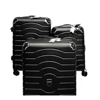 Netto Marken-Discount 3 Tlg. Reisekoffer- Set Schwarz mit 4 Räder 360° drehbar Hartschale Angebot