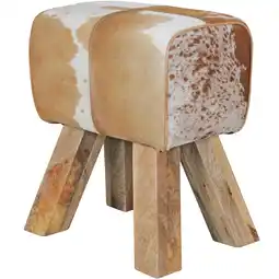 Netto Marken-Discount KADIMA DESIGN Ziegenfell-Sitzhocker, Moderner Landhausstil, Haarleder - Komfortabel & Stilvoll Angebot
