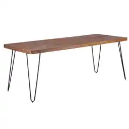 Netto Marken-Discount KADIMA DESIGN Esstisch BALU Massivholz: 4 Metallbeine, handgefertigtes Unikat, einfacher Aufbau Angebot