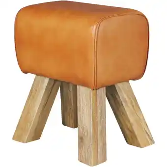 Netto Marken-Discount KADIMA DESIGN Retro Turnhocker aus Echtleder und Holz, stabil und luxuriös, handgefertigt Angebot