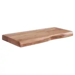 Netto Marken-Discount KADIMA DESIGN Rustikales Landhausstil Baumkanten-Wandregal, Handgefertigt aus Massivholz, 40cm Angebot