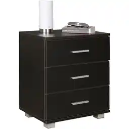 Netto Marken-Discount KADIMA DESIGN Nachtkonsole ANAPO Holz: Modern, 4 Standfüße, Schwarz/Silber, melaminharzbeschichtet Angebot