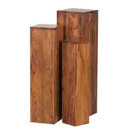 Netto Marken-Discount KADIMA DESIGN Beistelltisch-Sets Massivholz: 3-teilig, einzigartige Maserung, ineinander verstaubar Angebot