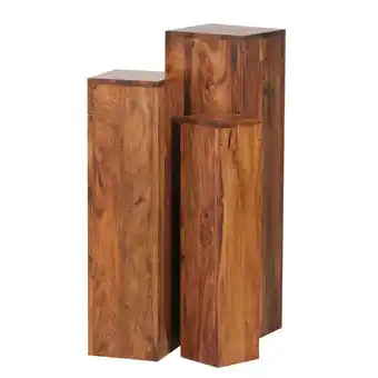 Netto Marken-Discount KADIMA DESIGN Beistelltisch-Sets Massivholz: 3-teilig, einzigartige Maserung, ineinander verstaubar Angebot