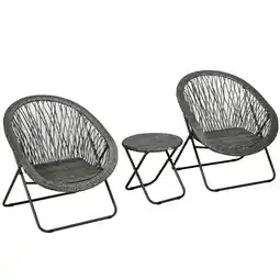Netto Marken-Discount Outsunny Rattan Bistro Set Stahl, PE Rattan Angebot