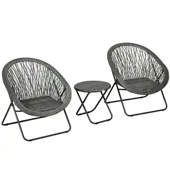 Netto Marken-Discount Outsunny Rattan Bistro Set Stahl, PE Rattan Angebot