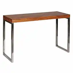 Netto Marken-Discount KADIMA DESIGN Konsolentisch ISEN: Flexibel, 120x76x45 cm, Massivholz, Chromgestell, handgefertigt Angebot